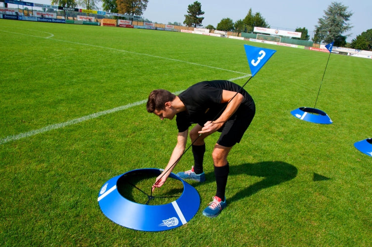 Powershot Set of 3 FOOT GOLF targets with flag pole and carrying bag