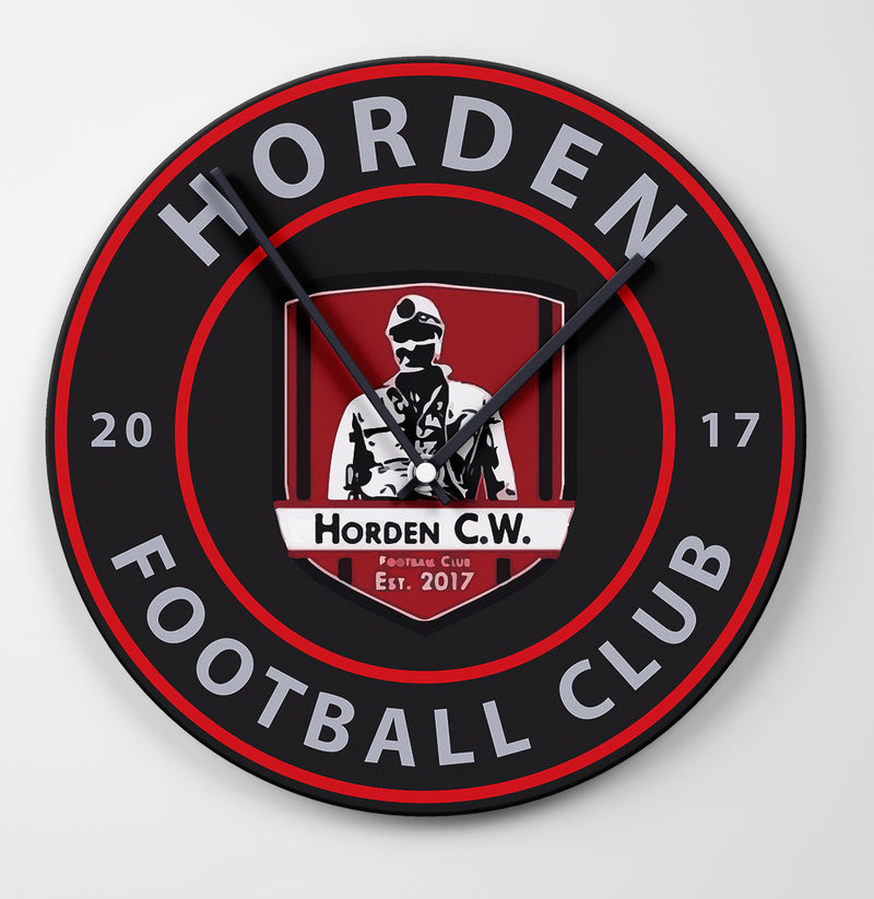 Horden CW FC Football Clock 21cm Ceramic (can be personalised)