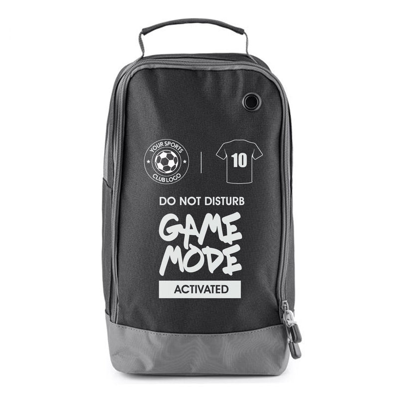 Football Boot Bags for Kids - Game Mode Activated - Durable Personalized Sports Bag with Custom Logo & Number