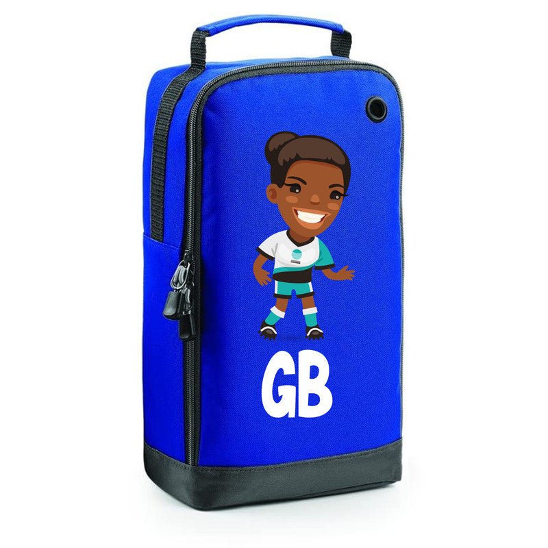 Football Boot Bags for Girls with Free Kit and Initials – Durable and Personalized Sports Bag - Girls Black