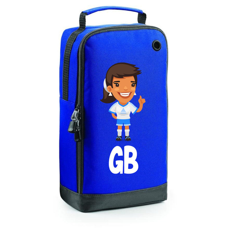 Football Boot Bags for Girls with Free Kit and Initials – Durable and Personalized Sports Bag - Girls Brunette