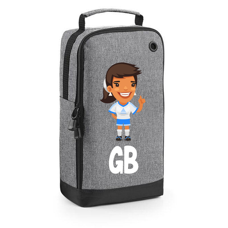 Football Boot Bags for Girls with Free Kit and Initials – Durable and Personalized Sports Bag - Girls Brunette