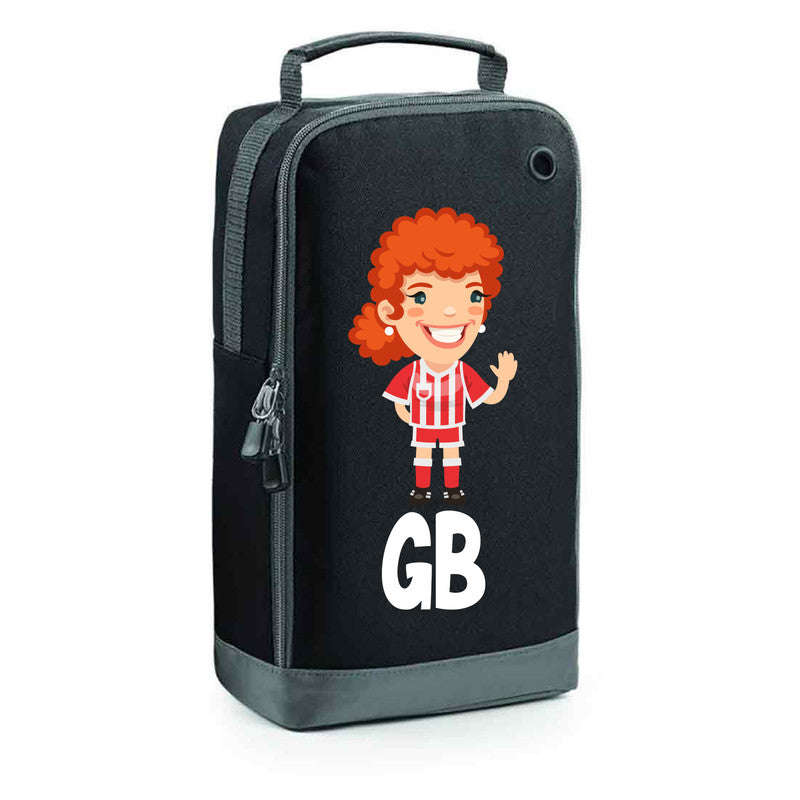 Football Boot Bags for Girls with Free Kit and Initials – Durable and Personalized Sports Bag - Girls Ginger Stripes