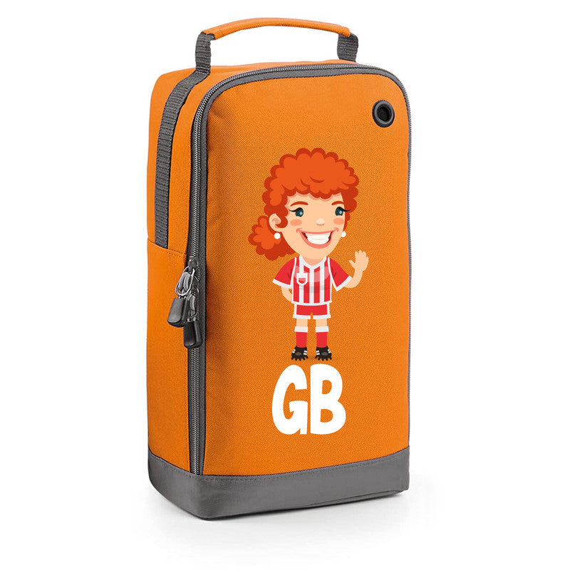 Football Boot Bags for Girls with Free Kit and Initials – Durable and Personalized Sports Bag - Girls Ginger Stripes