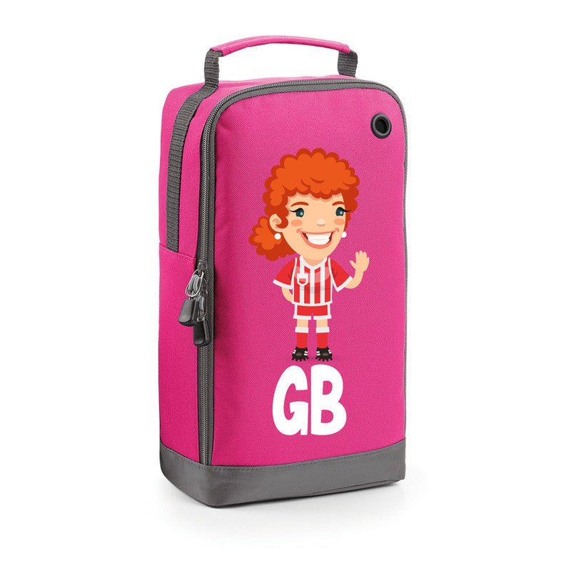 Football Boot Bags for Girls with Free Kit and Initials – Durable and Personalized Sports Bag - Girls Ginger Stripes