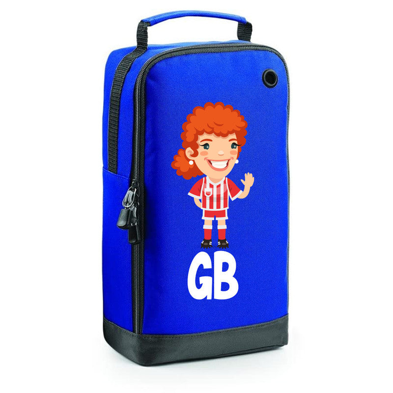 Football Boot Bags for Girls with Free Kit and Initials – Durable and Personalized Sports Bag - Girls Ginger Stripes