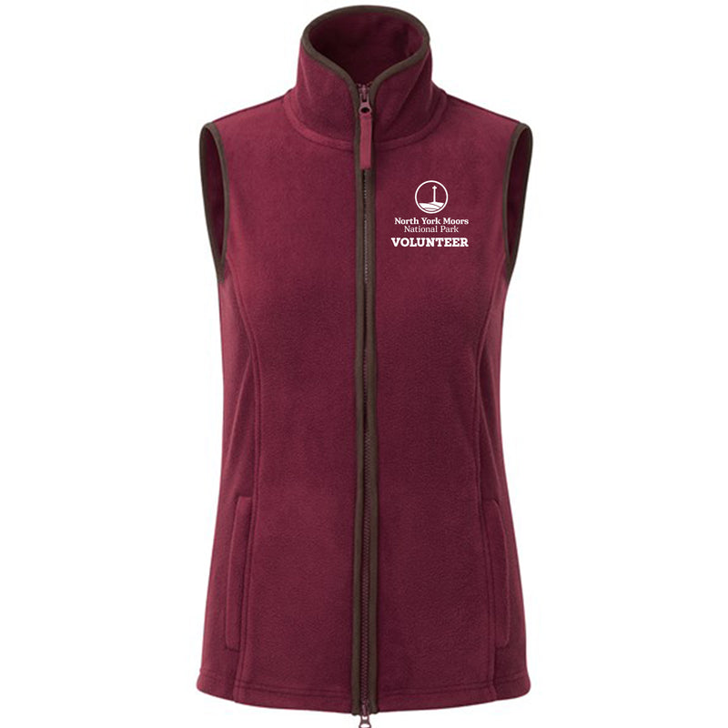 North York Moors National Park Volunteer Burgundy Ladies Gilet PR804