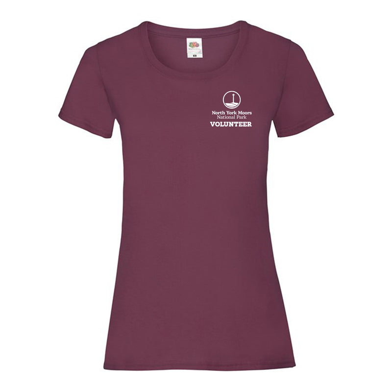 North York Moors National Park Volunteer Burgundy Ladies Tee SS050