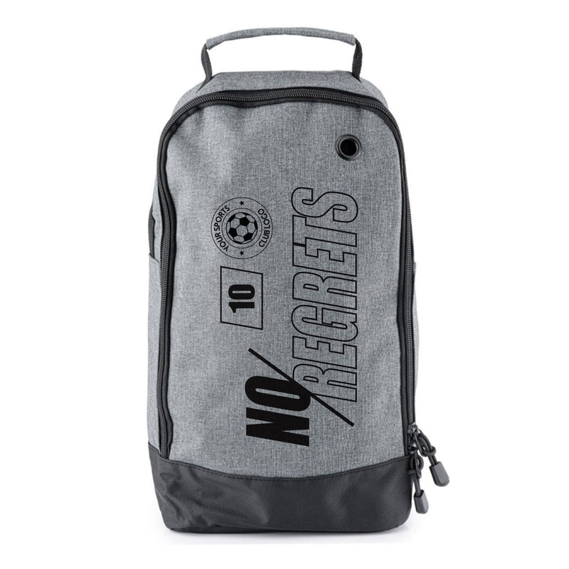 Football Boot Bags for Kids - No Regrets - Durable Personalized Sports Bag with Custom Logo and Number