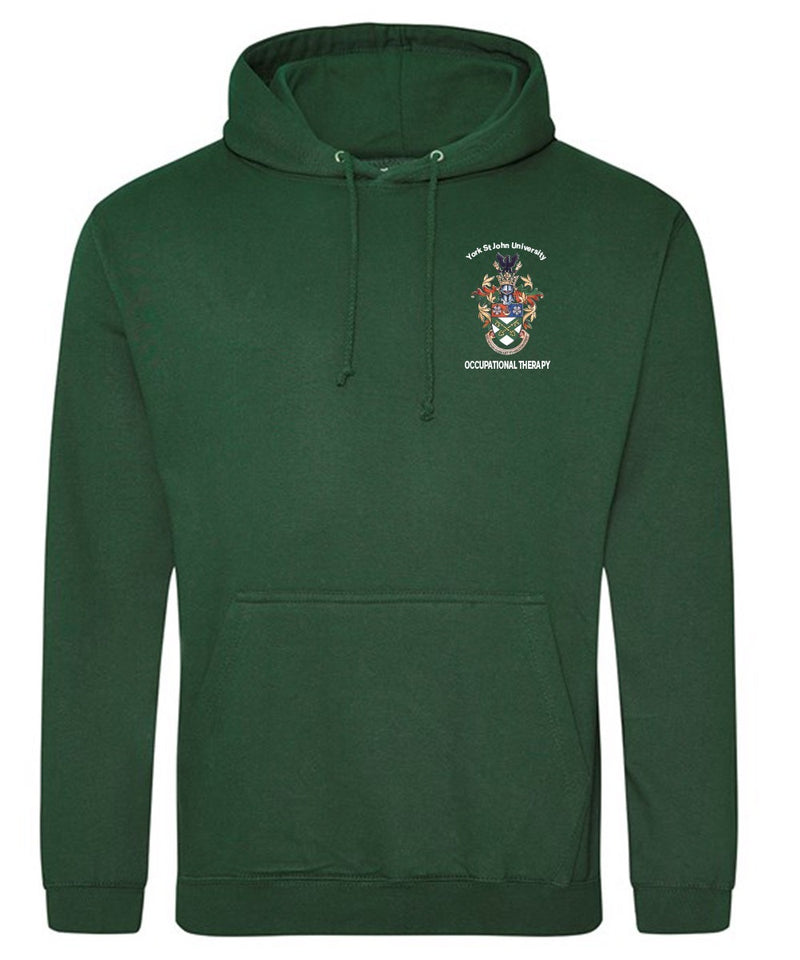 York St John University Bottle Green Hoodie - Occupational Therapy