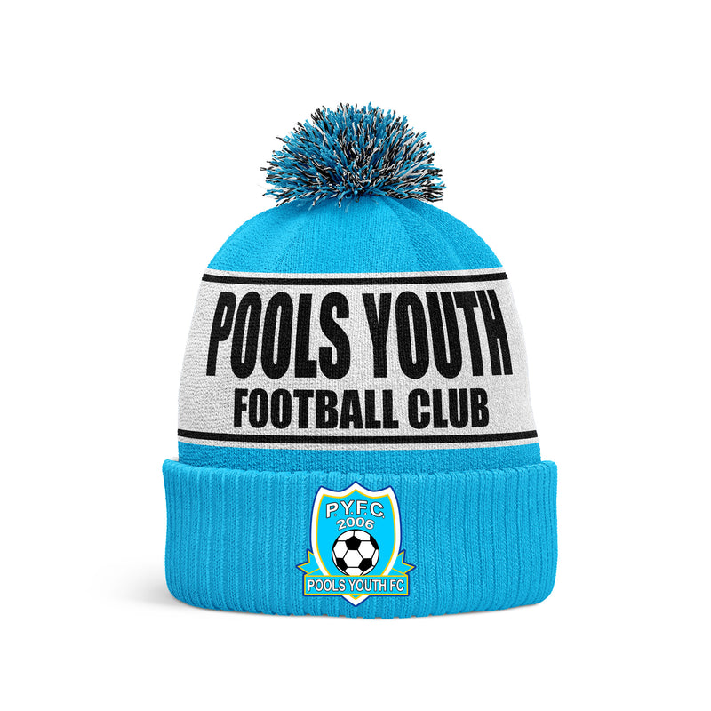 Pools Youth FC Light Blue Custom Bobble Hat - ONE SIZE