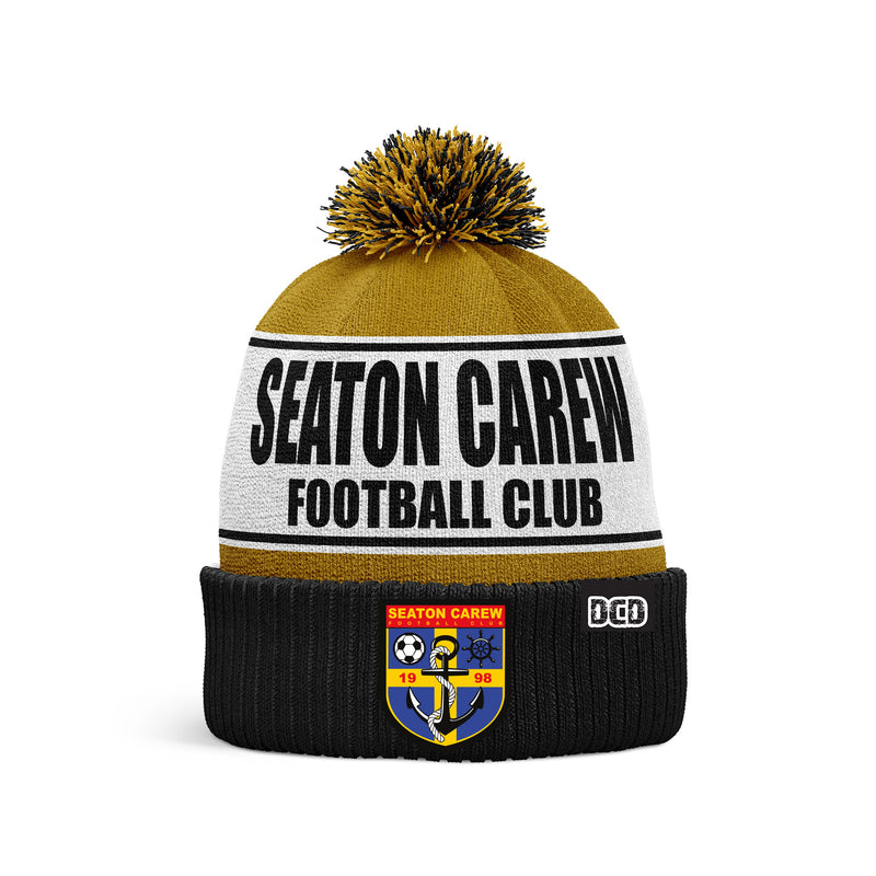 Seaton Carew FC 2024 GOLD Custom Bobble Hat - ONE SIZE