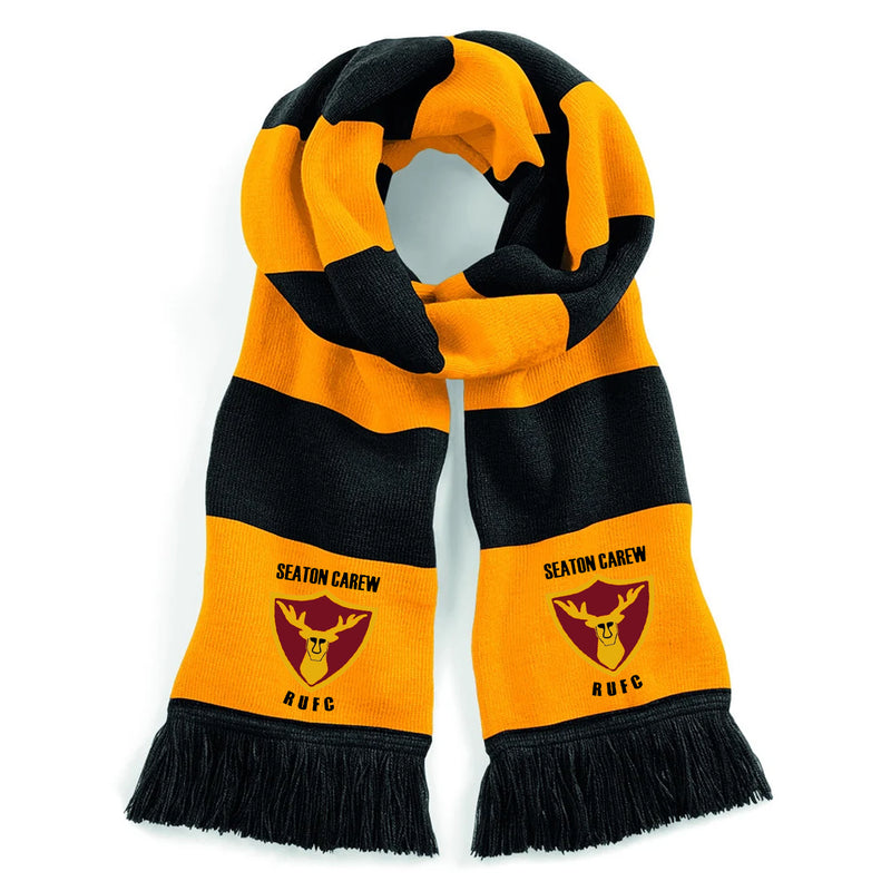 Seaton Carew Scrufs Rugby Black Yellow Gold Stadium Scarf