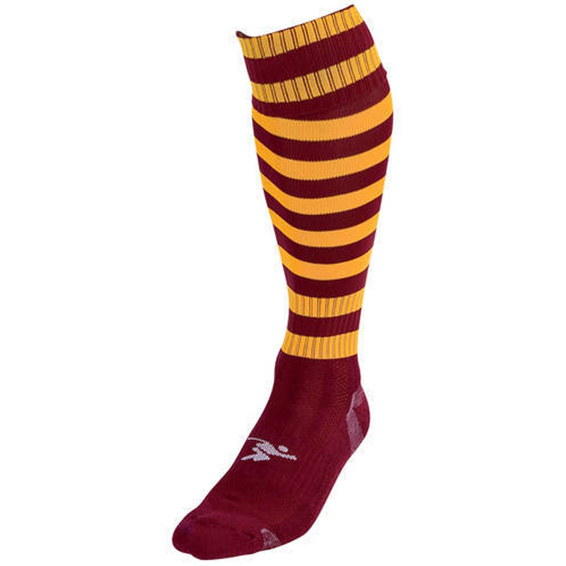 Seaton Carew Rugby Socks Gold Maroon hoops