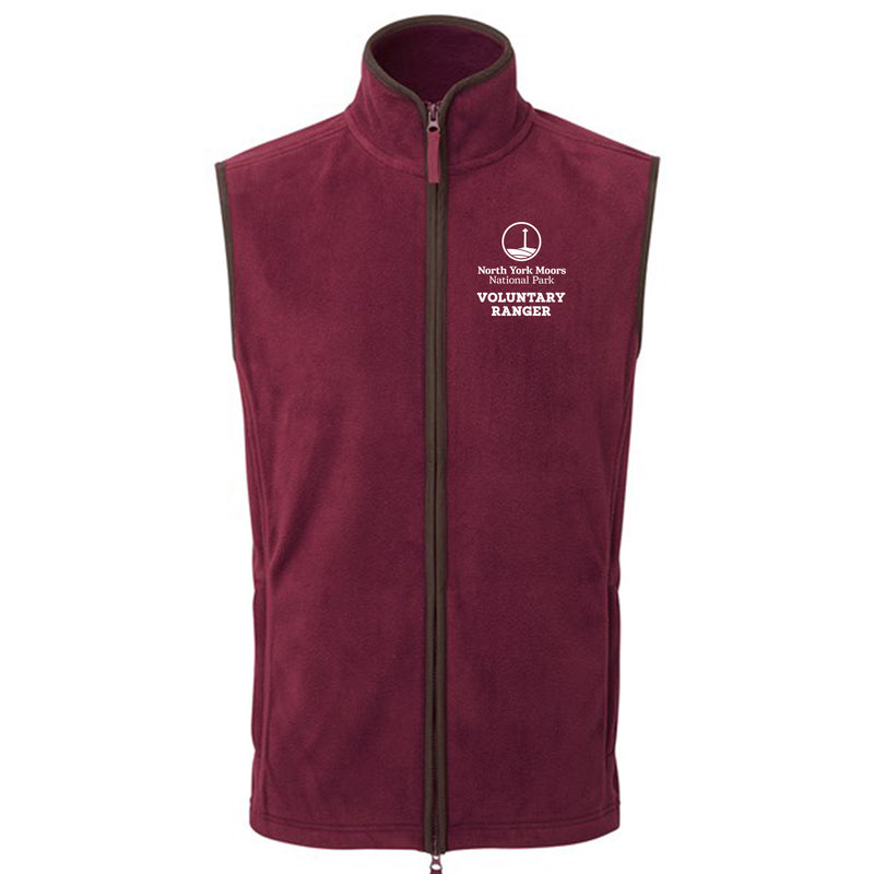 North York Moors National Park VOLUNTARY RANGER Burgundy Mens Gilet PR803