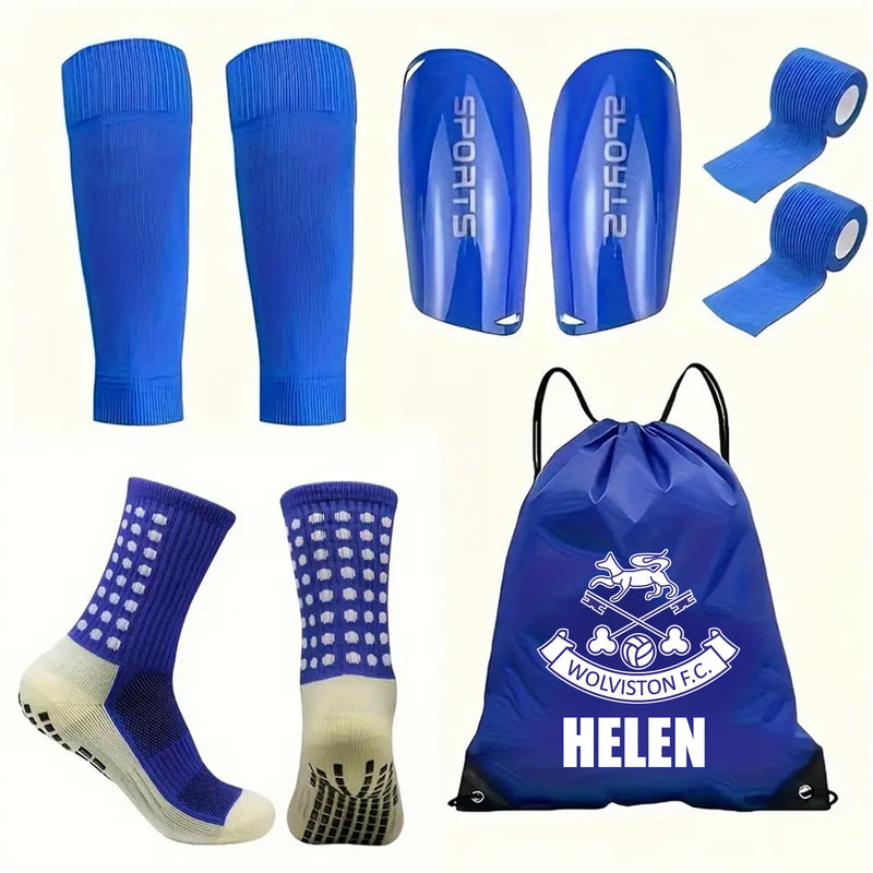 Wolviston FC Player Pack Xmas Gift Bundle - Socks Pads Shin Socks Bag Grip Tape