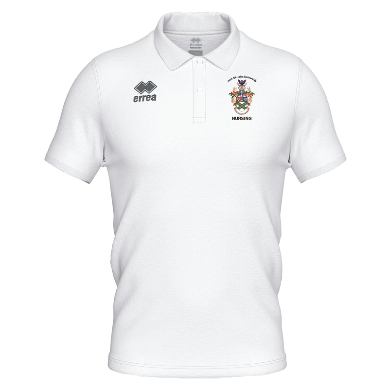 York St John University White EVO Cotton Polo Shirt - Nursing