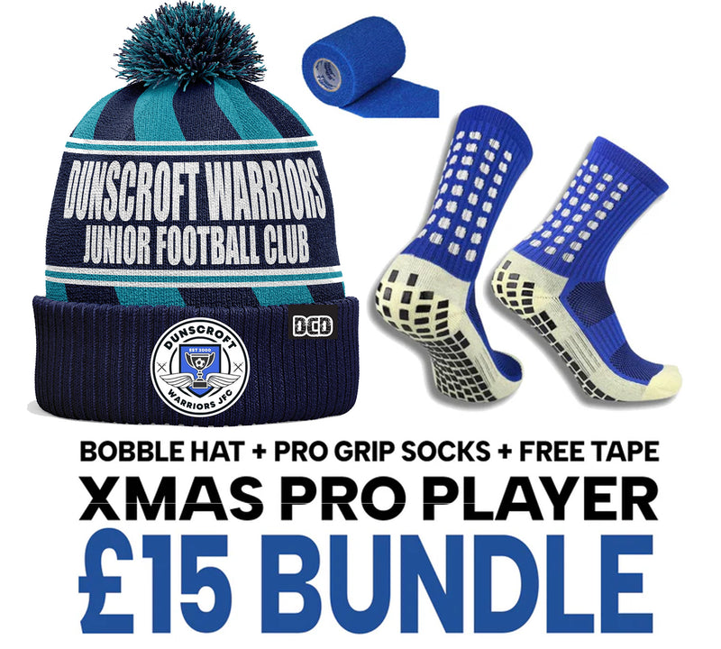 Dunscroft Warriors FC Winter Hat and Grip Socks + Free Grip Tape