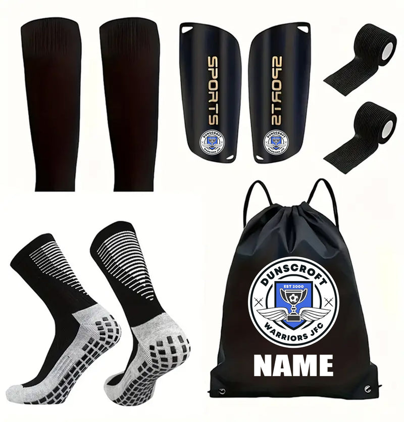 Dunscroft Warriors FC Player Pack Xmas Gift Bundle - Socks Pads Shin Socks Bag Grip Tape