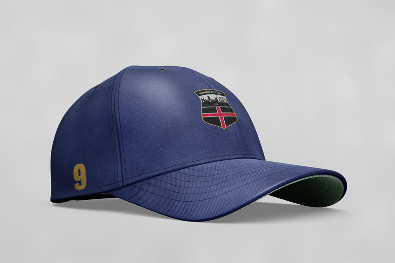 Durham City AFC CUSTOM Baseball Cap Blue with logo and initials