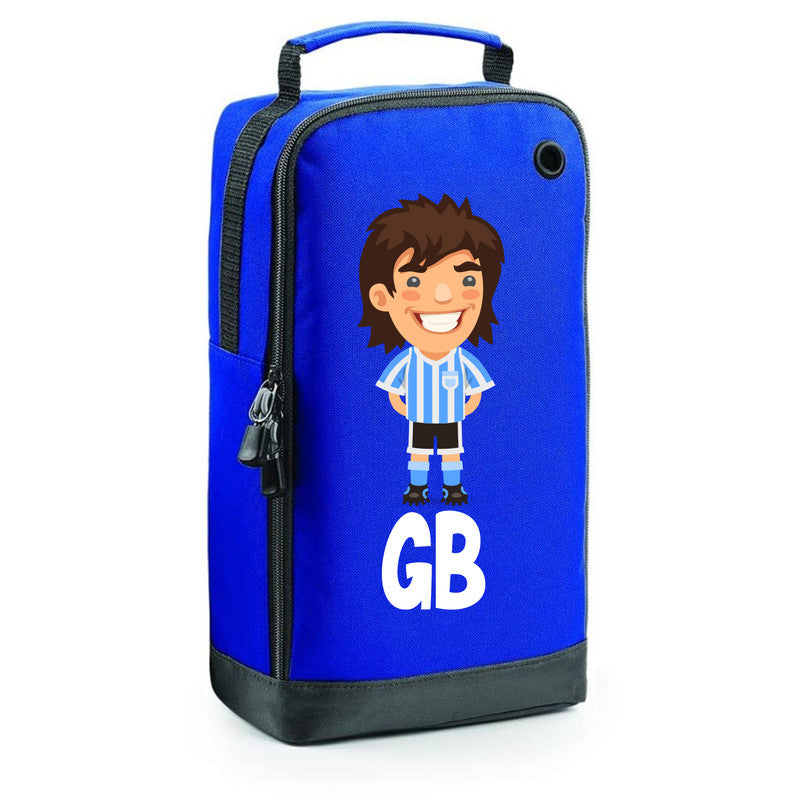 Football Boot Bags for Boys with Free Kit and Initials – Durable and Personalized Sports Bag - Mens Bhrunette Stripes