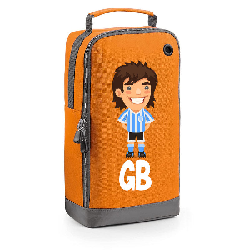 Football Boot Bags for Boys with Free Kit and Initials – Durable and Personalized Sports Bag - Mens Bhrunette Stripes