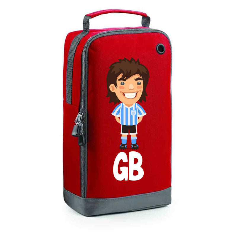 Football Boot Bags for Boys with Free Kit and Initials – Durable and Personalized Sports Bag - Mens Bhrunette Stripes