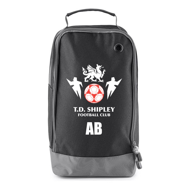 T.D. Shipley FC Boot Bag Black - Optional Initials