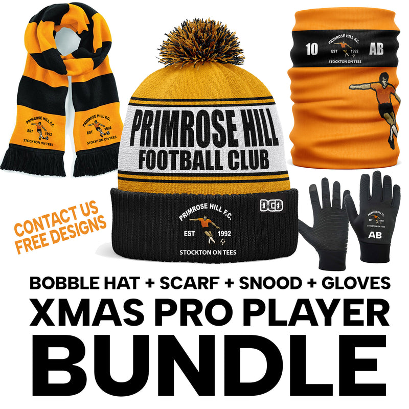 Primrose Hill FC Pro Player XMAS BUNDLE - Hat Scarf Snood Gloves