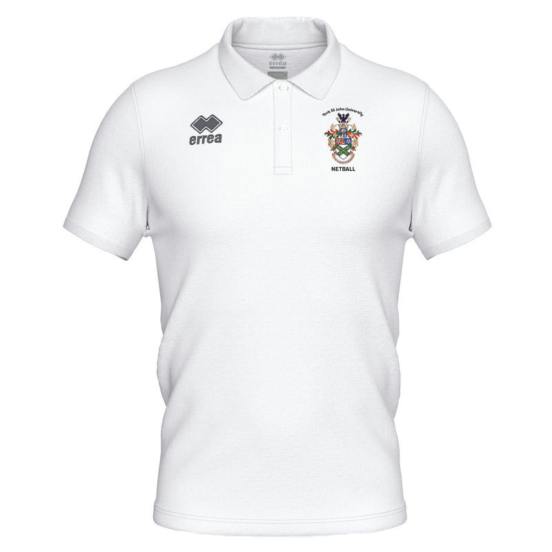 York St John University White EVO Cotton Polo Shirt - Netball