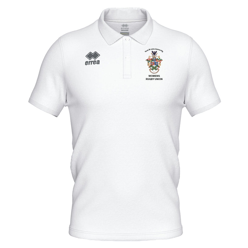 York St John University White EVO Cotton Polo Shirt - Womens Rugby Union