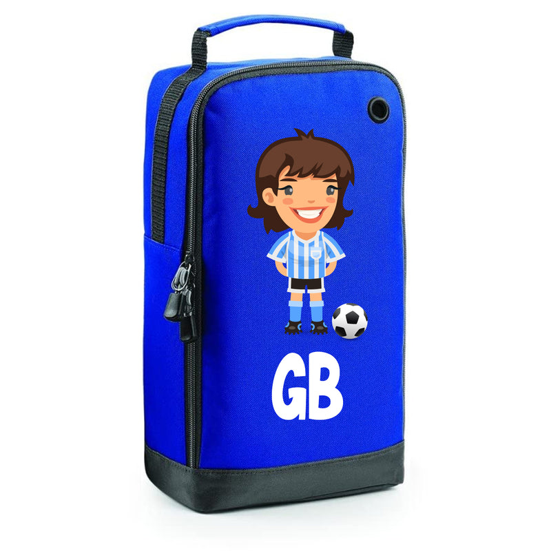 BG540 Personalised Girls Football Boot Bag Design 1 Blue