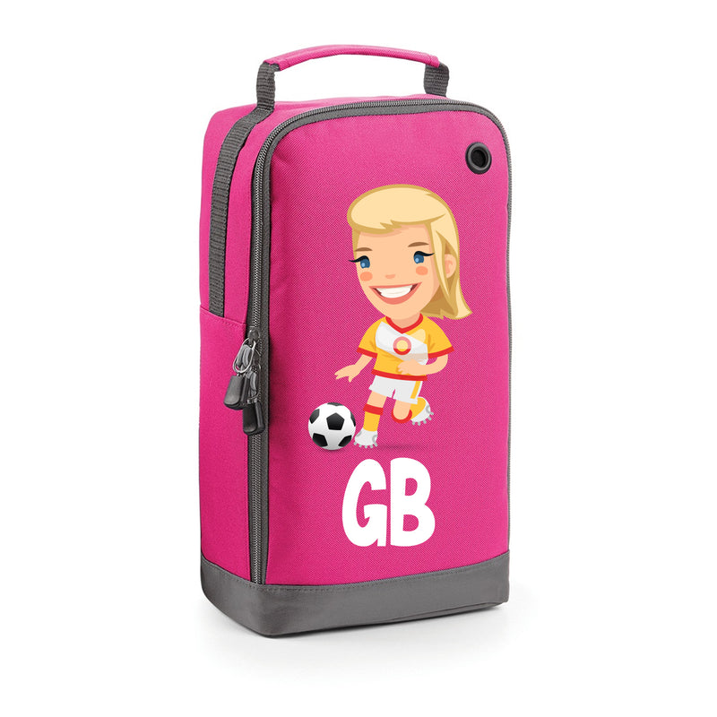 BG540 Personalised Girls Football Boot Bag Design 4 Pink