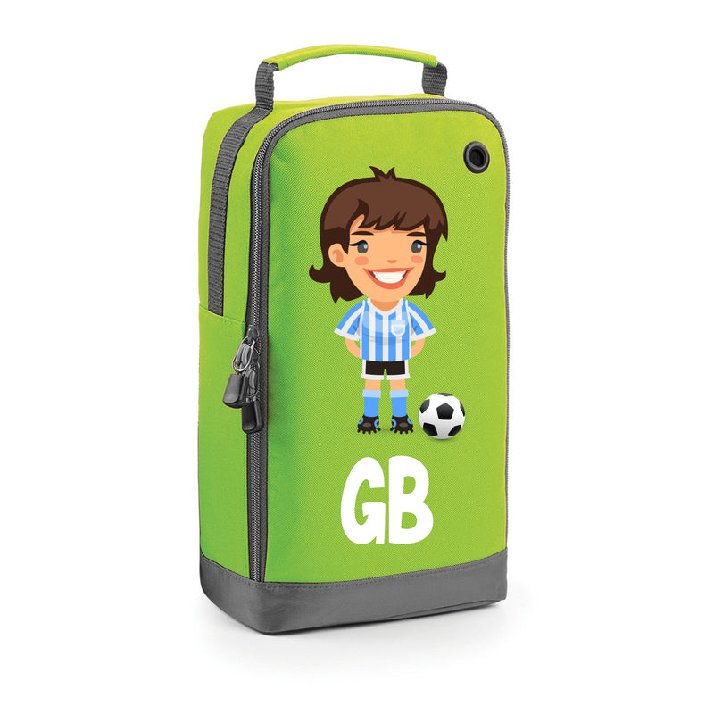 BG540 Personalised Girls Football Boot Bag Design 1 Green