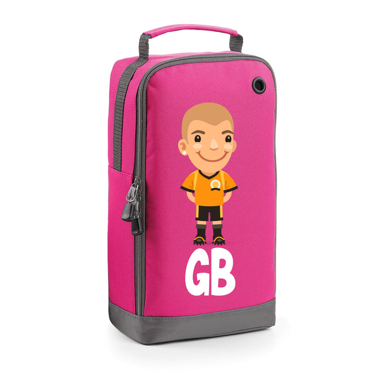 BG540 Personalised Boys Football Boot Bag Design 1 Pink
