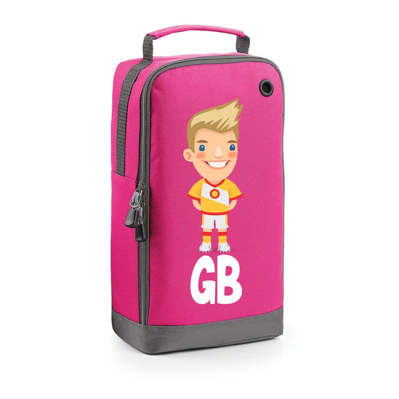 BG540 Personalised Boys Football Boot Bag Design 4 Pink