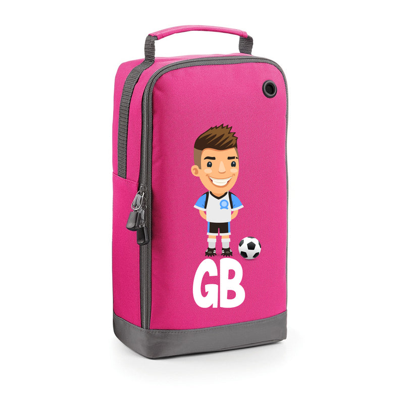 BG540 Personalised Boys Football Boot Bag Design 6 Pink