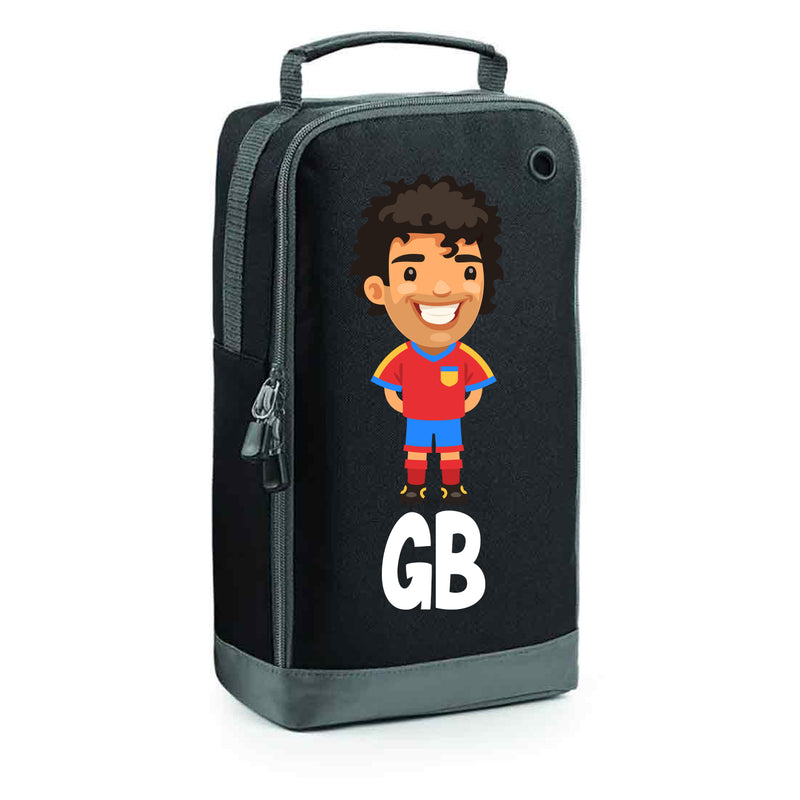 BG540 Personalised Boys Football Boot Bag Design 5 Black