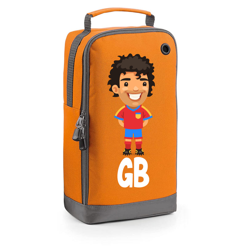 BG540 Personalised Boys Football Boot Bag Design 5 Orange