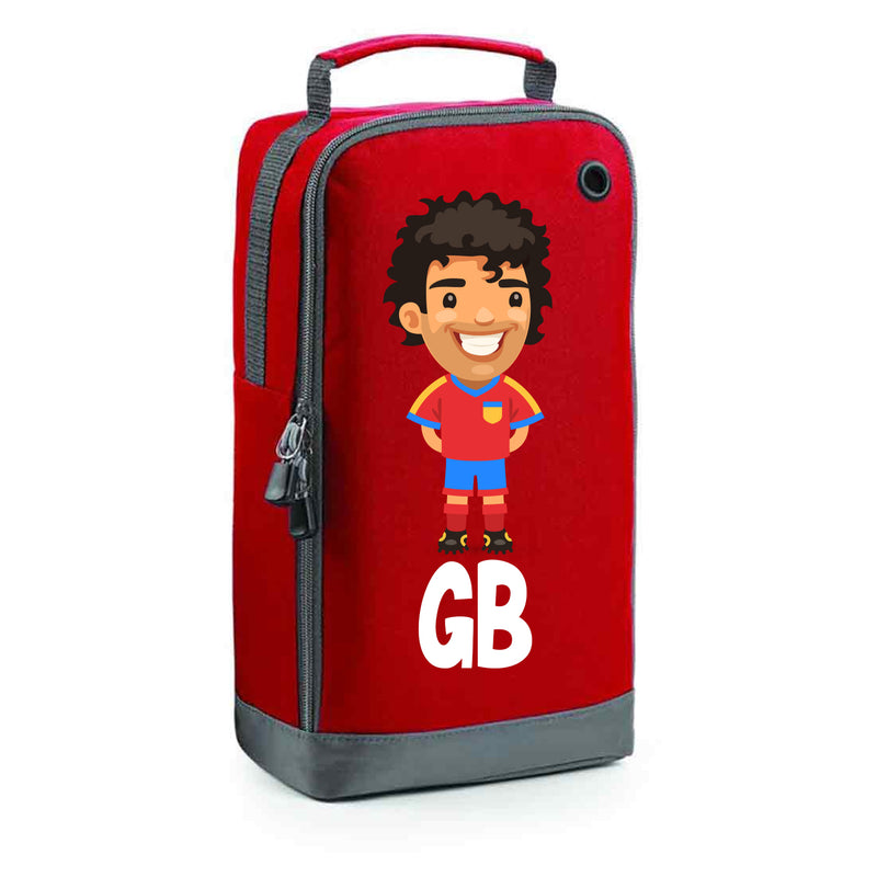 BG540 Personalised Boys Football Boot Bag Design 5 Red