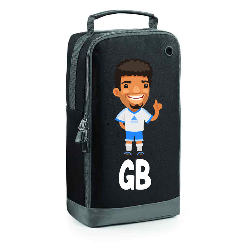 BG540 Personalised Boys Football Boot Bag Design 7 Black