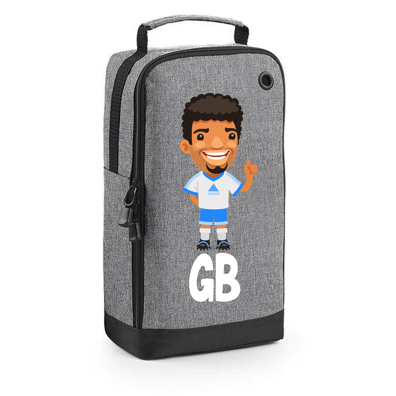 BG540 Personalised Boys Football Boot Bag Design 7 Grey